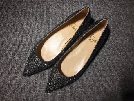 Christian Louboutin Pigalle Ballet Flats Strass Negro Adornado