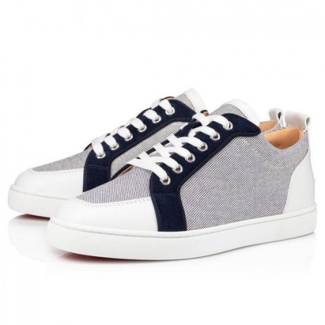 Christian Louboutin Rantulow Zapatillas De Deporte De La Pantorrilla De Algodón Y Veau Velours De La Marina