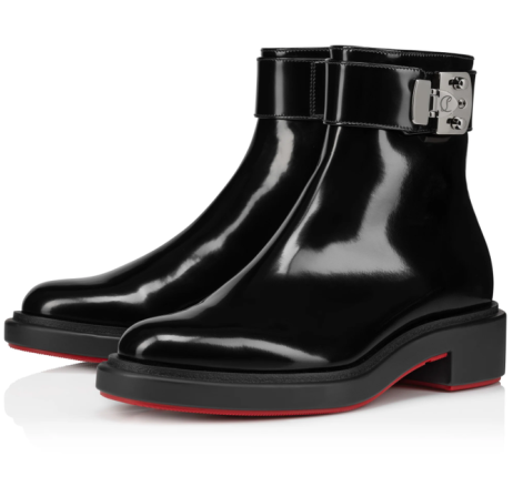 Christian Louboutin Urbano Botín De Bloqueo Abrasivato De Cuero Negro