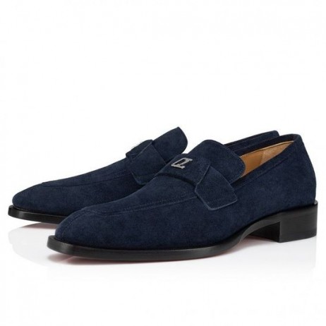 Christian Louboutin Varsimoc Mocasines de Cuero de Becerro de la Marina CL Zapatillas