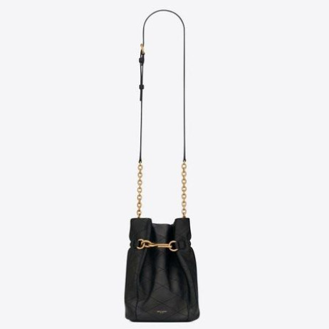 Saint Laurent Le Maillon Gancho Cubo Bolso Negro De Piel De Cordero DisocuntSaint Laurent Bolsas