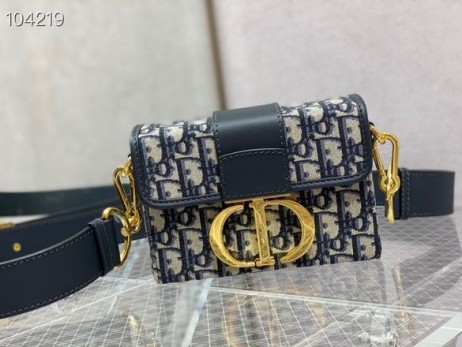 Dior 30 Montaigne East West Bolsa Azul De Dior Oblicuo Jacquard 17.5 Cm