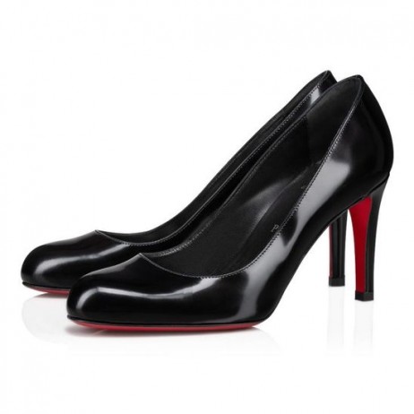 Christian Louboutin Pumppie 85 mm Bombas de cuero de Becerro Negro Zapatos CL