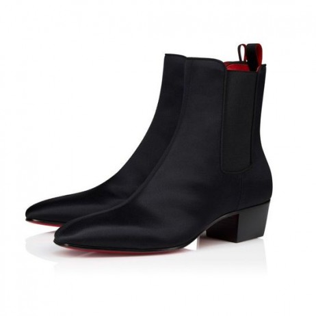 Christian Louboutin Rosalio Chelsea 40 Mm Botas De Crepé De Satén Negro