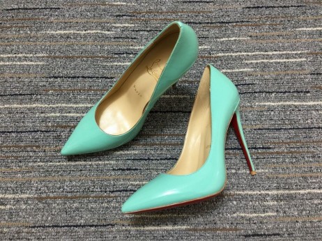 Christian Louboutin Para Kate Bombas 120mm Cuero de Patente de Menta