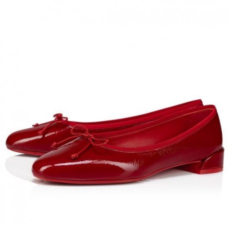 Christian Louboutin Cariño Jane Bailarinas Vog De Cuero De Patente Loubi
