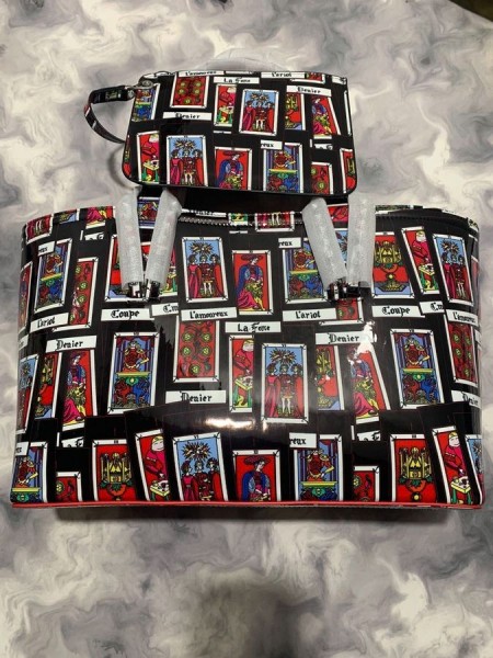 Christian Louboutin Cabata De Cuero Bolso De Patente De Piel De Becerro De Tarot Multicolor