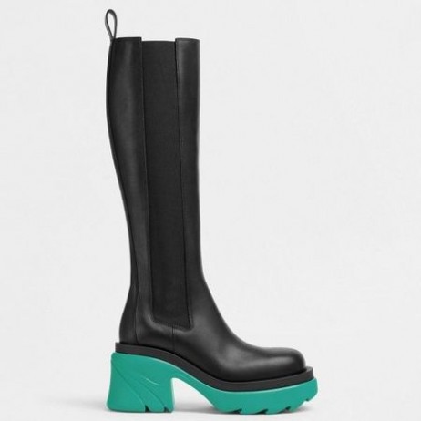 Bottega Veneta Flash de la Rodilla Botas altas de Neptuno Suela de Zapatos Bottega Veneta