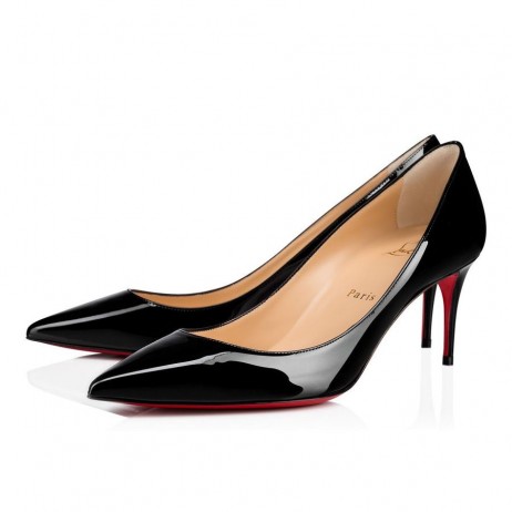 Christian Louboutin Kate 70 mm Bombas de Patentes de Cuero de Becerro Negro Zapatos de Christian Louboutin