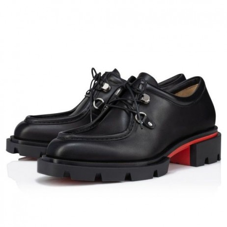 Christian Louboutin Nuestro Pabelito Derbies De Cuero De Becerro Negro Zapatos De Christian Louboutin