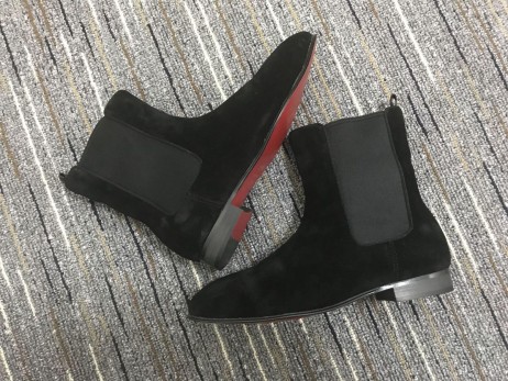 Christian Louboutin Sansón Orlato Chelsea Botas de ante Negro Zapatos CL