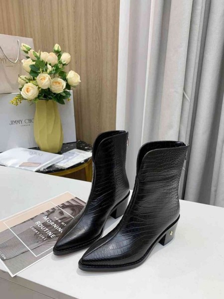 Jimmy Choo Tobillo de Arranque de 50mm en Relieve de Cuero Negro