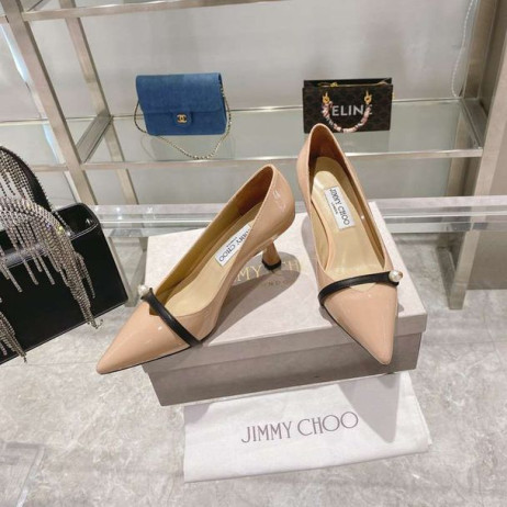 Jimmy Choo de Cuero de Patente de 60 mm, Bombas de Desnudos