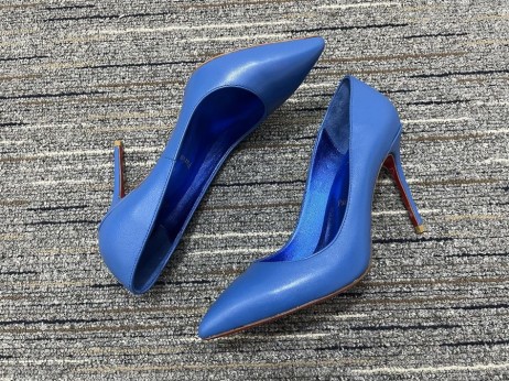 Christian Louboutin Kate Bombas de 85mm de Cuero de Napa Azul CL Bombas