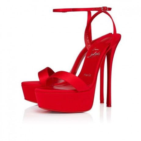 Christian Louboutin Loubi Reina Alta 150 Mm Strappy Sandals Crepé De Satén Loubi