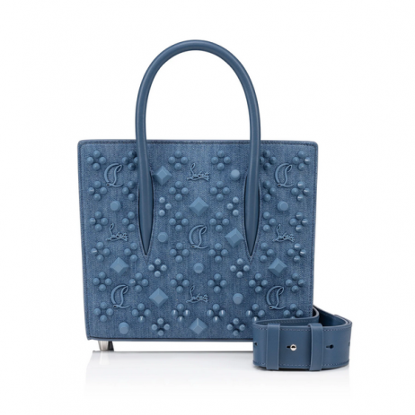 Christian Louboutin Paloma Mini Bolso De Mano Azul Denim Tela De Christian Louboutin Bolsas
