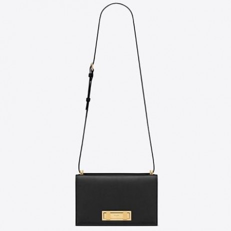 Saint Laurent Medio De Domino Bolso Negro De Piel De Becerro Saint Laurent Bolsas