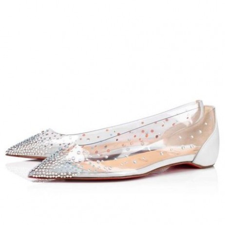 Christian Louboutin Degrastrass Versión Plana Bianco PVC