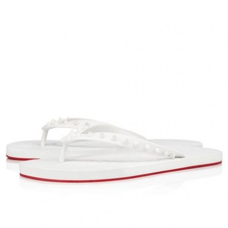 Christian Louboutin Loubi De Goma Blanca Flip Flop