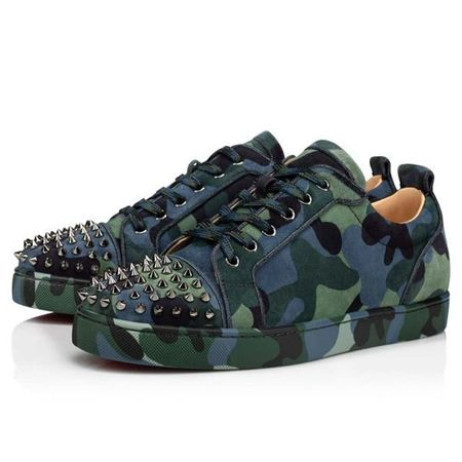 Christian Louboutin Baja-top Louis Junior Picos Orlato Multi/Metal de arma Veau Velours de la Zapatilla de deporte