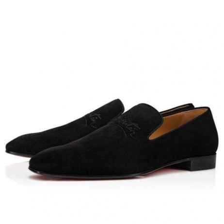 Christian Louboutin De La Marina De Diente De León Plana De Becerro Negro