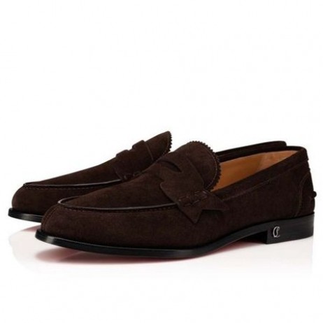 Christian Louboutin Oxford Ningún Centavo Planas De Color Marrón Oscuro