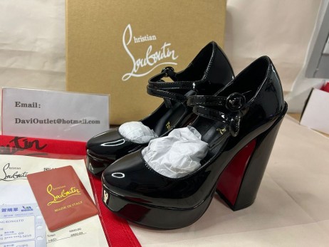 Christian Louboutin Bombas Movide Jane 130 mm Negro/lin de Patentes Negro