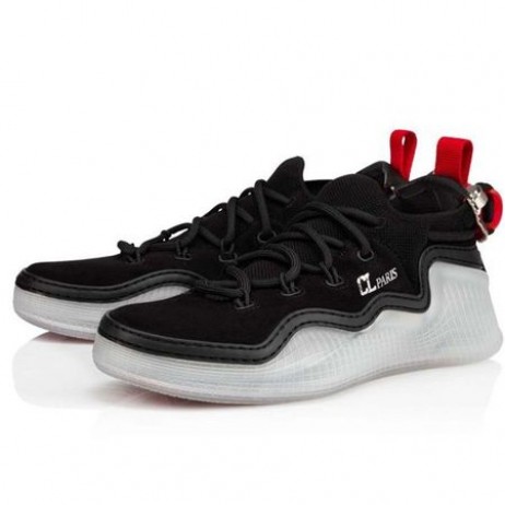 Christian Louboutin Sneakers De Arpoador Donna Negro De Cuero De Gamuza