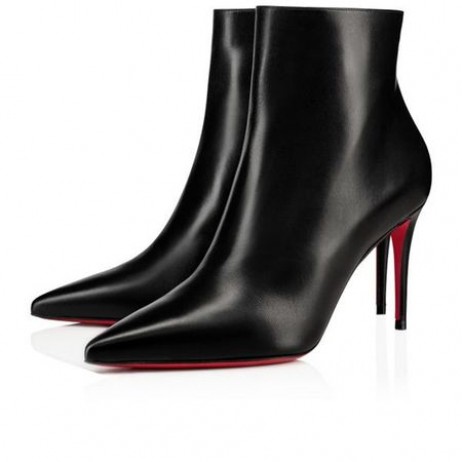 Christian Louboutin Spikita Botín Para Kate 85 mm Zapatos de Cuero Negro