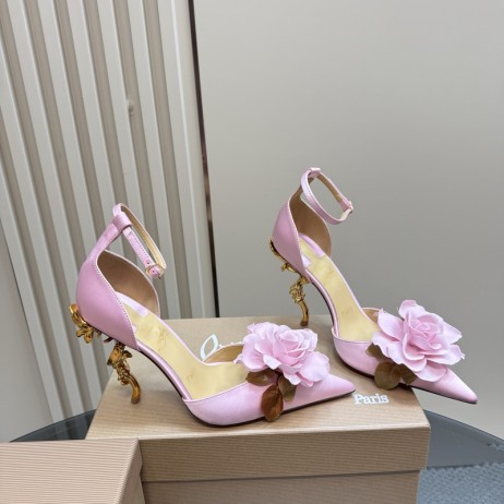 Christian Louboutin Bellarose 100 Mm Strappy Pumps Crepe Satin Pink