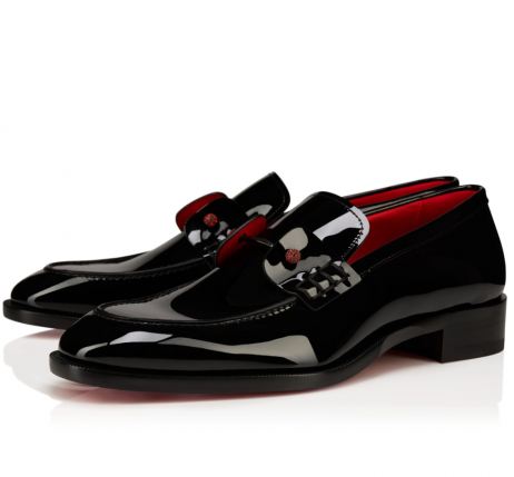 Christian Louboutin Chambeliss Night Strass Max Loafers Patent Calf Leather Black