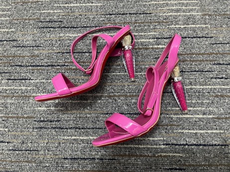 Christian Louboutin Lipgloss Queen Sandals 100mm Patent Leather Fuchsia