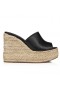 Christian Louboutin Ariella Zeppa 130 Mm Alpargatas De Piel De Becerro Negro Zapatos De Christian Louboutin
