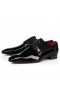 Christian Louboutin Chickito W Derbies de Cuero de Patente Negro CL Zapatos de la Tienda