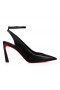 Christian Louboutin Condora Eslinga de 100 Mm Bombas de Cuero Negro Zapatos CL