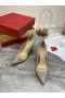 Christian Louboutin Locuras de Strass Bombas de 100mm Glitter Plata