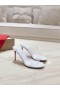 Christian Louboutin Nada Mulas De Cuero De Patente Y Reciclado De Tpu Blanco
