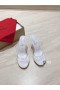 Christian Louboutin Nada Mulas De Cuero De Patente Y Reciclado De Tpu Blanco