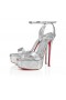 Christian Louboutin Loubi Reina Alta 150Mm de Tiras de las Sandalias de Plata
