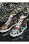 Christian Louboutin Louis Orlato De Alta-Top Sneakers Patrón De Becerro De Cuero Multicolor