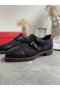 Christian Louboutin Mortisky Derby Plana de piel de Becerro y Creativa de Tela Negro