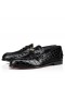 Christian Louboutin Centavo Mocasines De Cocodrilo En Relieve De Cuero De Becerro Negro