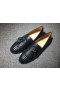 Christian Louboutin Rossini Pico De La Borla Adornado Mocasines De Cuero Negro