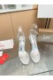 Christian Louboutin Para Mí 105 mm Sandalias de Cuero de los Picos de Plata CL Zapatillas