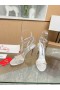 Christian Louboutin Para Mí 105 mm Sandalias de Cuero de los Picos de Plata CL Zapatillas