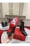 Christian Louboutin Con Mi Guitarra de Tobillo Botas de 65mm de Cocodrilo en Relieve con Tacos de Cuero Negro