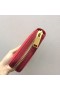 Saint Laurent Monograma Zip Alrededor De Cartera Roja De Cuero De Grano