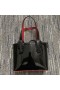 Christian Louboutin Mini De Este A Oeste, Cabata Bolso De Patente Picos De Piel De Becerro Negro