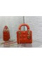 Dior 17CM Bolso Lady Dior Naranja Cannage de piel de cordero