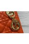 Dior 17CM Bolso Lady Dior Naranja Cannage de piel de cordero